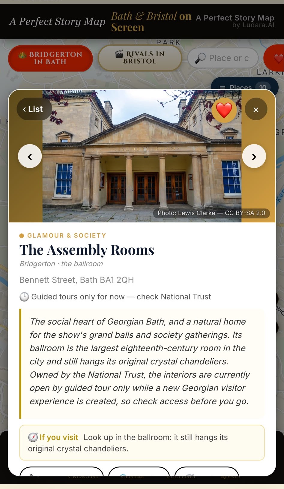 A location card telling what was filmed here and who